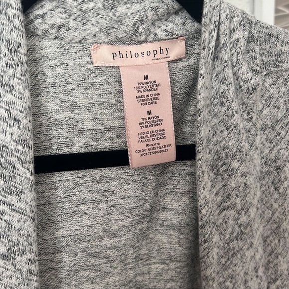 Anthropologie Philosophy Grey Buttery Soft Waterfall Open Cardigan: M - Picture 3 of 6